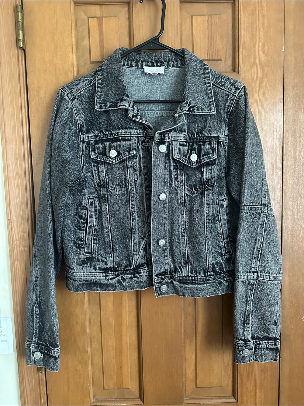 Pink Lily Black Washed Denim Truckee Jacket